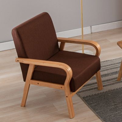Home Meubelen Lounge Moderne houten armstoel Sofa Stoel met PU leer/stof cover materiaal Postverpakking N