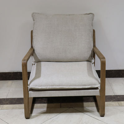 Stoel met tapijt van massief hout Leisure Lounge stoel voor woonkamer W71*D91*H76cm in eikenhout frame