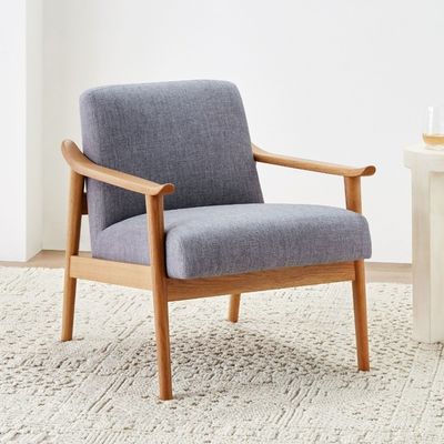 Voeg comfort en elegantie toe aan uw woonkamer met Massief Hout Leisure Lounge Houten Sofa Stoel W67*D79*H78 CM
