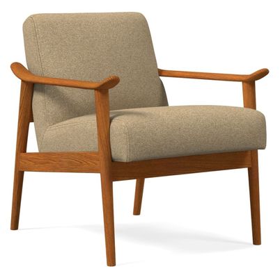 Voeg comfort en elegantie toe aan uw woonkamer met Massief Hout Leisure Lounge Houten Sofa Stoel W67*D79*H78 CM
