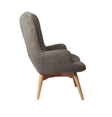 Houten stoelen Sofa Polsterstoel Moderne massief hout Leisure loungestoel met kruk Woonkamermeubilair