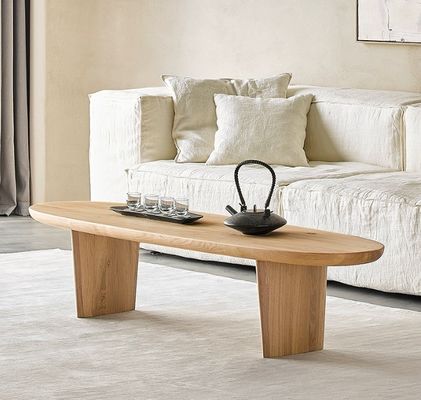 Moderne Nordic houten salontafel voor woonkamer zonder vouw in walnootkleur