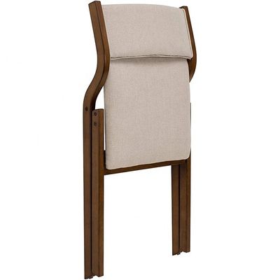 NC/PU Verf Afwerking Houten benen Stof Polstered Eetkamer Opvouwbare stoel voor restaurantleveranciers in bulk