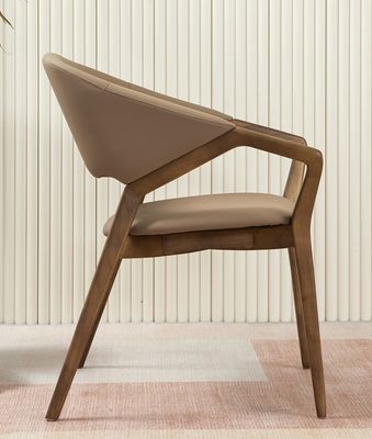 2023 Modern Design Solid Wood PU Leer Eetkamer Armstoel voor Cafés Voeg charme toe aan uw restaurant