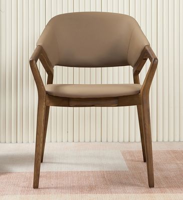 2023 Modern Design Solid Wood PU Leer Eetkamer Armstoel voor Cafés Voeg charme toe aan uw restaurant