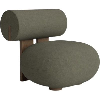 Woonkamer stoel met houten been creatief modern houten ontspanningstijl lamswol single sofa stoel W70*D81*H71CM