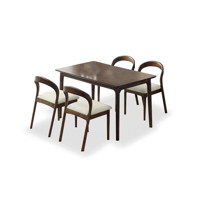 Moderne Noorse houten eettafel en stoel met rubberen houten raam voor thuisbureau