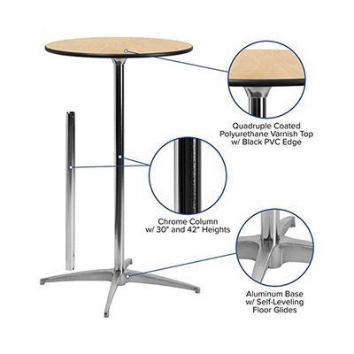 Hooghouten tafels Cocktailbar Eetkamer Opvouwbare Tafel met Nitrolacquer van massief hout