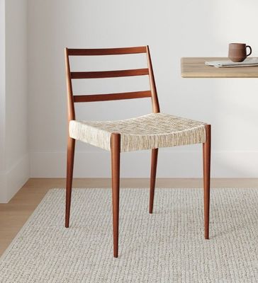 Postverpakking Nordic Woven Cord Leisure Chair voor eetkamer Single Antiek Hout Moderne Stoel