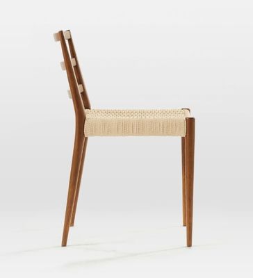 Postverpakking Nordic Woven Cord Leisure Chair voor eetkamer Single Antiek Hout Moderne Stoel