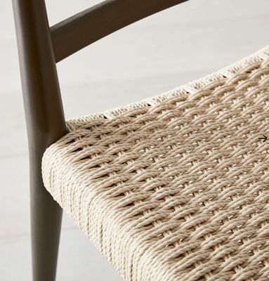 Postverpakking Nordic Woven Cord Leisure Chair voor eetkamer Single Antiek Hout Moderne Stoel