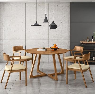 Nitrolacquer Finish Nordic Style Massief houten eettafel met geen opgevouwen ontwerp en eettafel