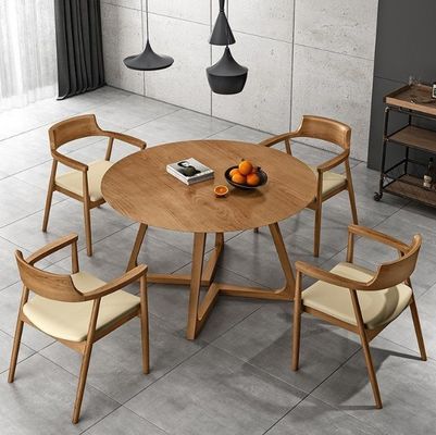 Nitrolacquer Finish Nordic Style Massief houten eettafel met geen opgevouwen ontwerp en eettafel