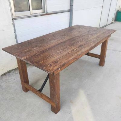 Opvouwbaar dennenkozijn Amerikaanse walnootkleur Solid houten eettafel met modern eenvoudig ontwerp en stevige constructie