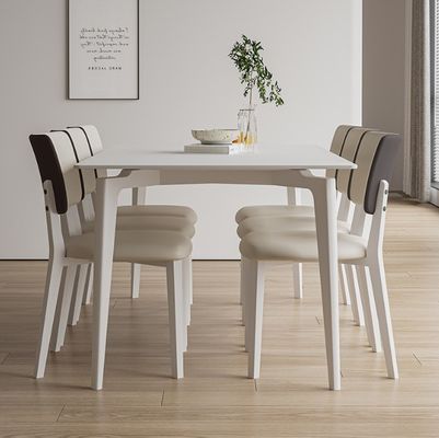 Hotel Eetstoelen W47*D48*H86CM Morden Nordic PU Leer Houten Stoel voor Eetkamermeubilair Polsterd