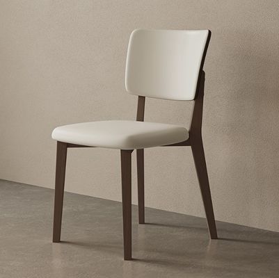 Hotel Eetstoelen W47*D48*H86CM Morden Nordic PU Leer Houten Stoel voor Eetkamermeubilair Polsterd