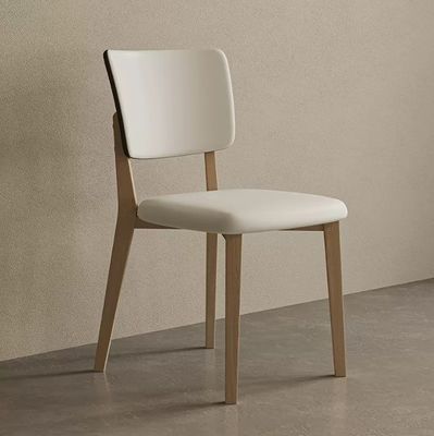 Hotel Eetstoelen W47*D48*H86CM Morden Nordic PU Leer Houten Stoel voor Eetkamermeubilair Polsterd