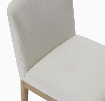 Moderne huishoudelijke meubels Cafe Stof Polstered Robuuste Houten Eetstoel Met Robuuste Constructie