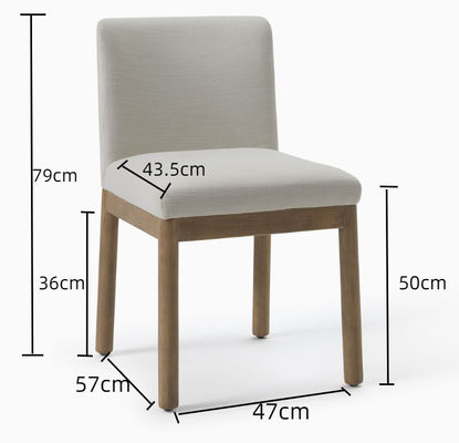 Moderne huishoudelijke meubels Cafe Stof Polstered Robuuste Houten Eetstoel Met Robuuste Constructie