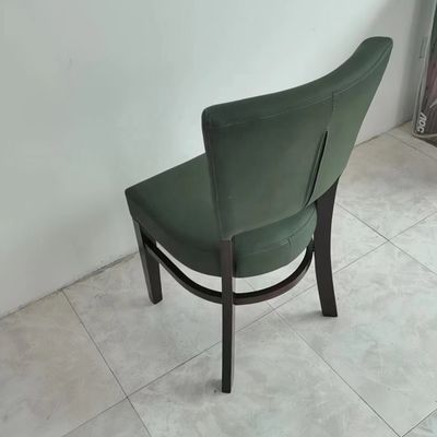 Nordic Stof PU Lederen Banket Hotel Restaurant Event Houten Eetstoel met Houten Benen en NC/PU Verf Afwerking