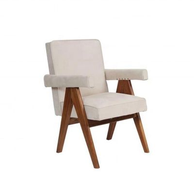 Afneembare dekking woonkamer stoel Stof Koffieshop Polster fauteuil Houten frame Eetstoel Cafe stoel Sofa stoel