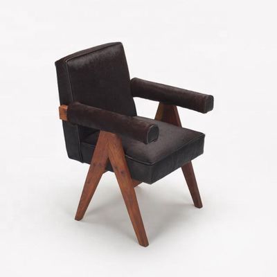 Afneembare dekking woonkamer stoel Stof Koffieshop Polster fauteuil Houten frame Eetstoel Cafe stoel Sofa stoel