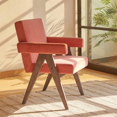 Afneembare dekking woonkamer stoel Stof Koffieshop Polster fauteuil Houten frame Eetstoel Cafe stoel Sofa stoel