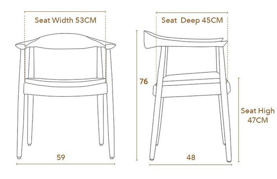 Solid Ash Wood Nordic Design Presidentiële fauteuil voor restaurant-eetkamermeubilair
