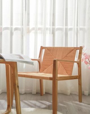 Natural Design Eiken hout Geweven koord armsteun bank stoelen voor de keuken Massief houten meubels in keuken stijl