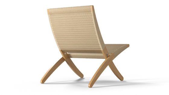 Eetstoel Nordic Lounge Stoel van massief hout Design Klassiek geweven touw Niet-opvouwbaar