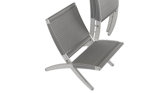 Eetstoel Nordic Lounge Stoel van massief hout Design Klassiek geweven touw Niet-opvouwbaar