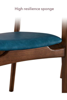 Moderne houten design stijl PU lederen stoel voor hotel eetkamer Solid houten stoelen