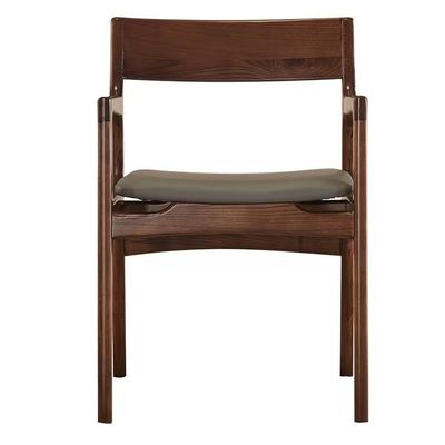Moderne houten design stijl PU lederen stoel voor hotel eetkamer Solid houten stoelen