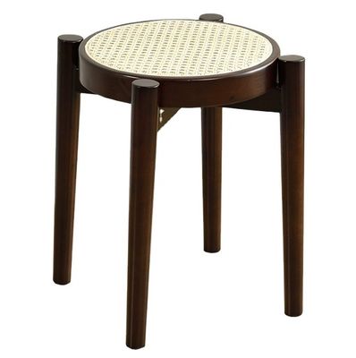 Rubberen houten frame Houten populaire rotan eetstoel voor restaurant van massief hout