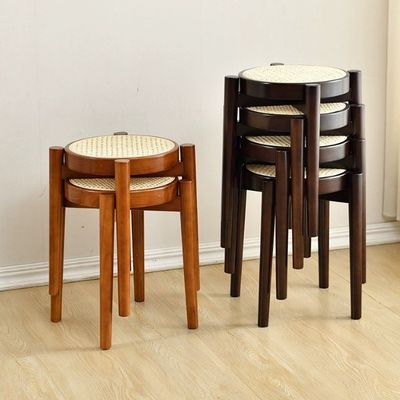 Rubberen houten frame Houten populaire rotan eetstoel voor restaurant van massief hout