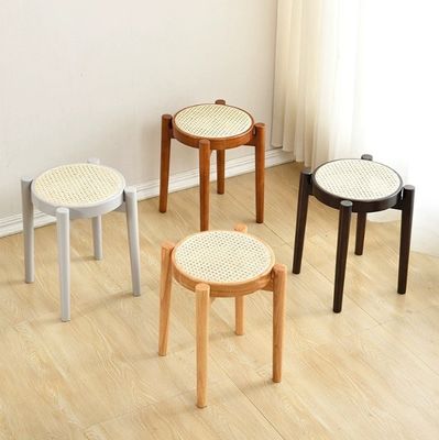 Rubberen houten frame Houten populaire rotan eetstoel voor restaurant van massief hout