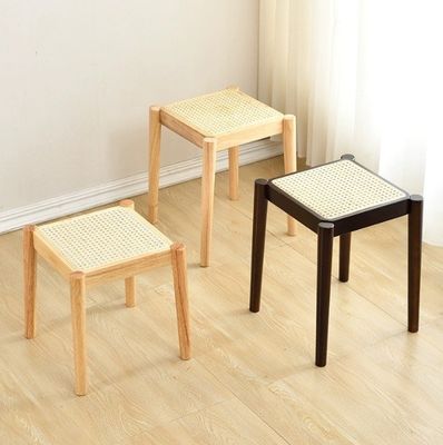 Rubberen houten frame Houten populaire rotan eetstoel voor restaurant van massief hout