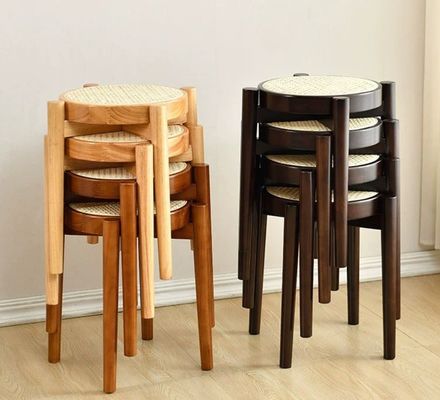 Rubberen houten frame Houten populaire rotan eetstoel voor restaurant van massief hout