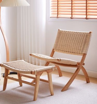 Natural Wood Woven Cord Living Room Chair De perfecte combinatie van stijl en functie in Londen