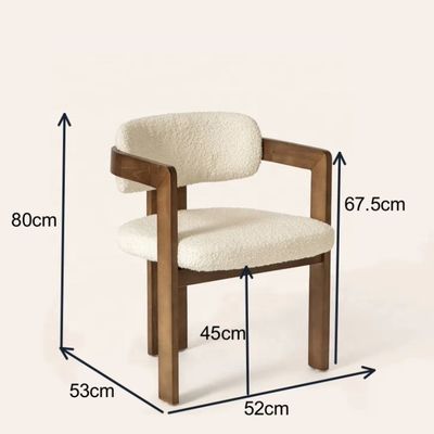 Moderne design Lamswol/Velvet Materiaal Eenvoudige massieve houten eetstoel met liftstoel stijl en aanpasbaar logo