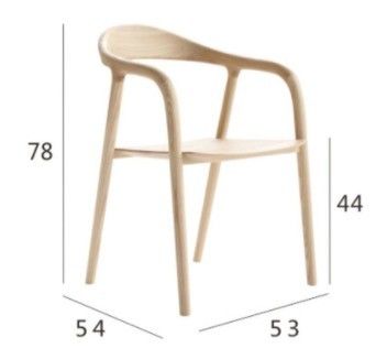 Franse moderne massief houten armleuning Houten eetstoel in postverpakking voor luxe woonkamermeubilair