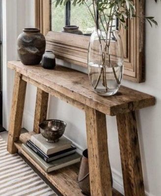 Postverpakking Modern ontwerp Puur hout Veranda Tafel Eenvoudig plank Rechthoekige Tafel