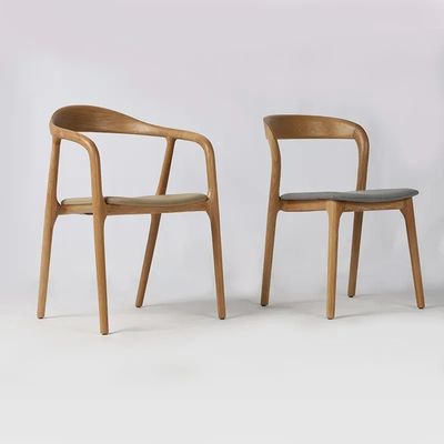 Home Meubelen Eetstoel Eiken Hout Design Moderne Noordse stijl Bedekkamer Witte stoelen voor de keuken Pu leer Houten
