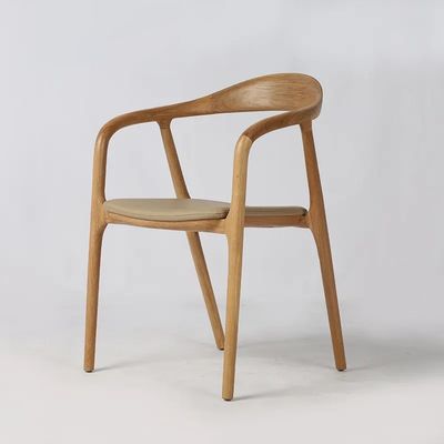 Home Meubelen Eetstoel Eiken Hout Design Moderne Noordse stijl Bedekkamer Witte stoelen voor de keuken Pu leer Houten
