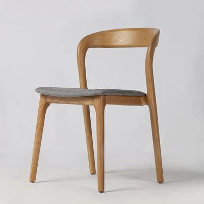 Home Meubelen Eetstoel Eiken Hout Design Moderne Noordse stijl Bedekkamer Witte stoelen voor de keuken Pu leer Houten