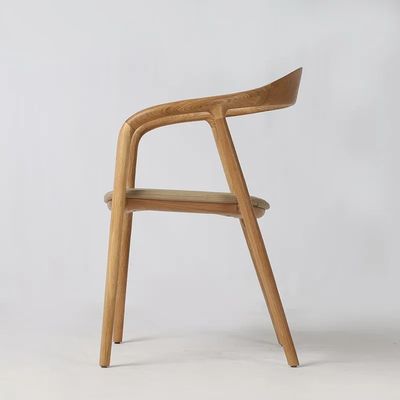 Home Meubelen Eetstoel Eiken Hout Design Moderne Noordse stijl Bedekkamer Witte stoelen voor de keuken Pu leer Houten