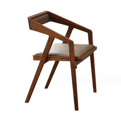 Huismeubelen Moderne Noordelijke ontwerp Houten eetkamer stoel met massief hout en PU leer