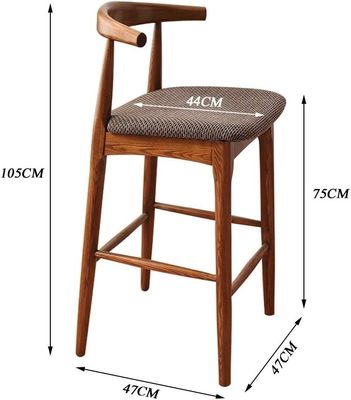 Populaire Walnootkleur Houten barkruk voor massief hout Eetkamer stoel in restaurant