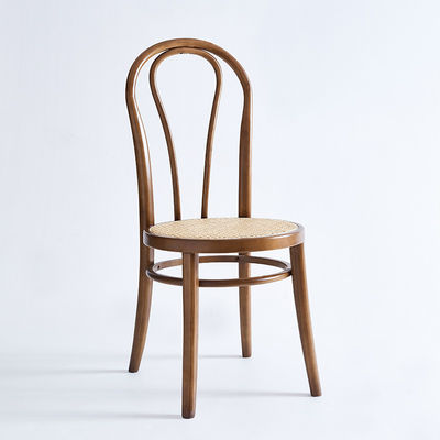 Gepersonaliseerde ontwerpen Geweven natuurlijke rattan Massivhout Eetstoel Meubelen voor moderne restaurant zitplaatsen