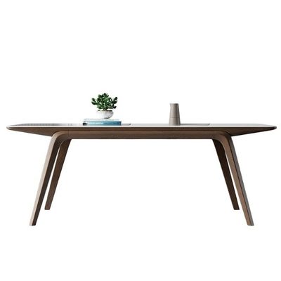 Eenvoudige lichte luxe massieve houten eettafel voor modern en chique interieurs